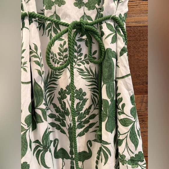 Sugarlips Cotton Green and White Floral Maxi Dress with Pockets - Picture 6 of 8